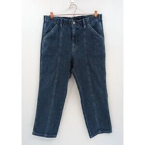 J.  Crew Jeans Women's 31P Mid Wash Straight Leg Elastic Waist Seamed Stretch